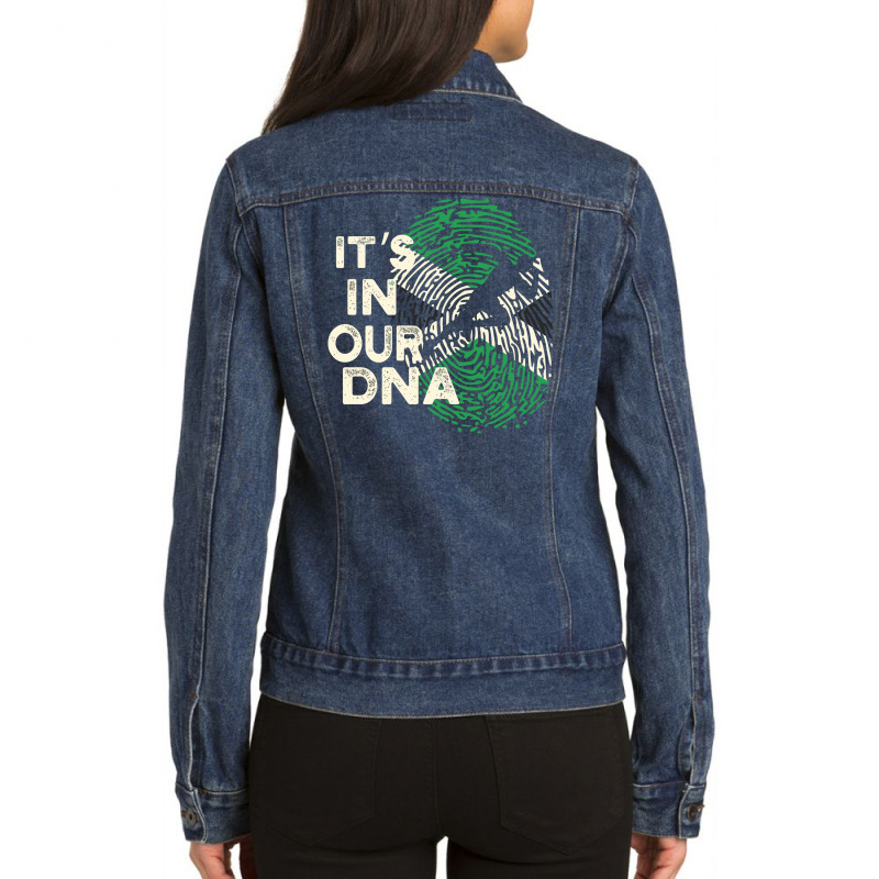 Jamaican In My Dna Ladies Denim Jacket | Artistshot