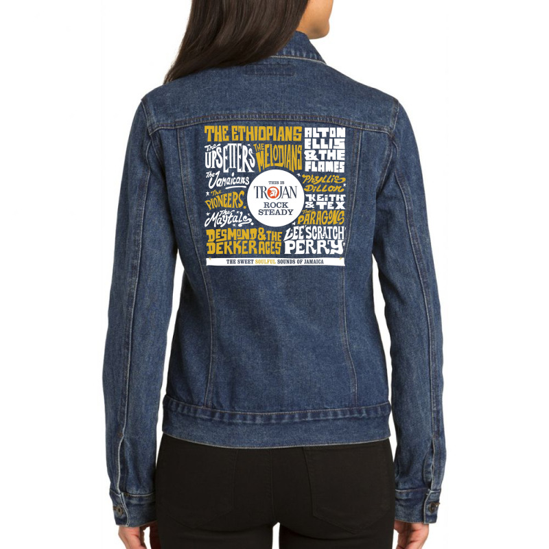 The Sweet Soulful Sounds Of Jamaica Ladies Denim Jacket | Artistshot