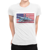 Patriotic American Naval Fa-18 Superhornet Tee In Action. Ladies Fitted T-shirt | Artistshot