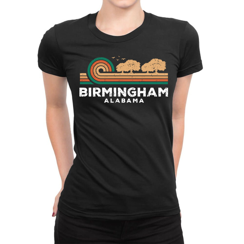 Vintage Birmingham Sunset Alabama Souvenir Long Sleeve T Shirt Ladies Fitted T-Shirt by paisleafuscaldo | Artistshot