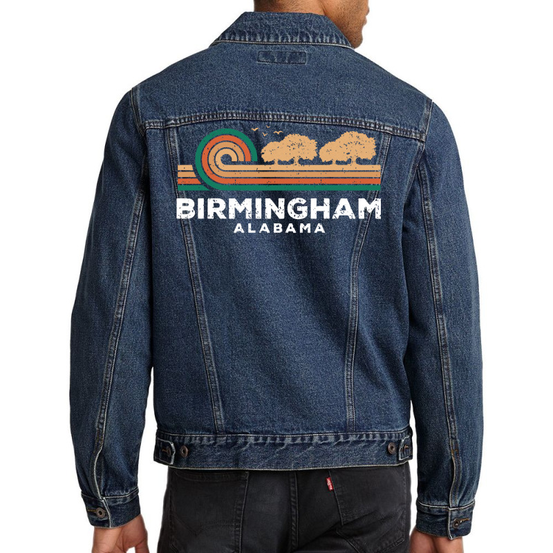 Vintage Birmingham Sunset Alabama Souvenir Long Sleeve T Shirt Men Denim Jacket by paisleafuscaldo | Artistshot