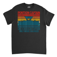 Mens Pontoon Captain Vintage Funny Pontoon Boat Boating Gift T Shirt Classic T-shirt | Artistshot