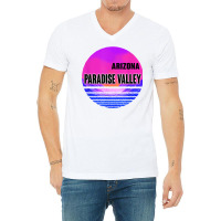 Vintage Paradise Valley Shirt Vaporwave Arizona V-neck Tee | Artistshot