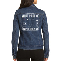 Photographer Camera T  Shirt Photographer Camera What Part Of Photogra Ladies Denim Jacket | Artistshot