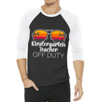 Kindergarten Teacher Off Duty Sunglasses Beach Sunset 3/4 Sleeve Shirt | Artistshot