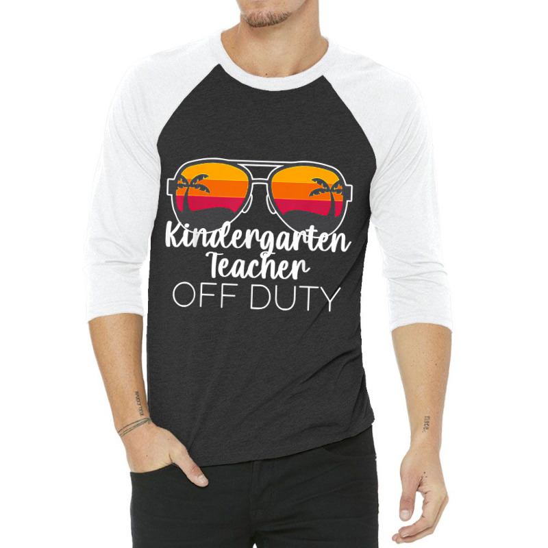 Kindergarten Teacher Off Duty Sunglasses Beach Sunset 3/4 Sleeve Shirt | Artistshot