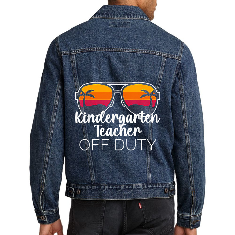 Kindergarten Teacher Off Duty Sunglasses Beach Sunset Men Denim Jacket | Artistshot