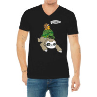 Sloth Turtle Snail Piggyback T Shirt Animal Running Wild Tee V-neck Tee | Artistshot