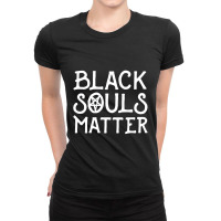 Black Souls Matter Horror Scary Ladies Fitted T-shirt | Artistshot