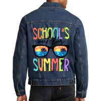 Last Day Of School Schools Out For Summer Teacher Vintage Men Denim Jacket | Artistshot