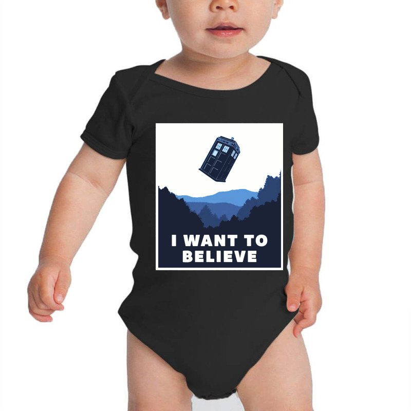 I Want To Believe Tardis Baby Bodysuit by Lissette | Artistshot