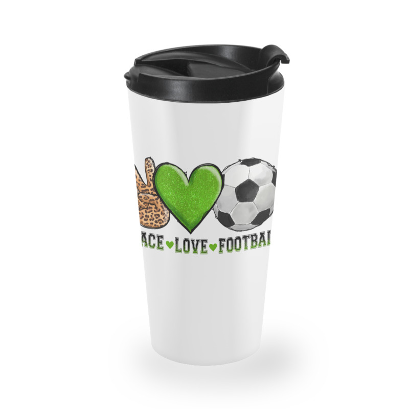 Peace Love Soccer Travel Mug | Artistshot