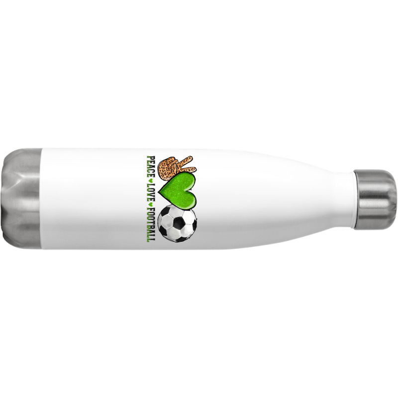 Peace Love Soccer Stainless Steel Water Bottle | Artistshot