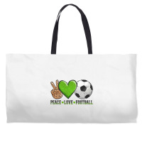 Peace Love Soccer Weekender Totes | Artistshot