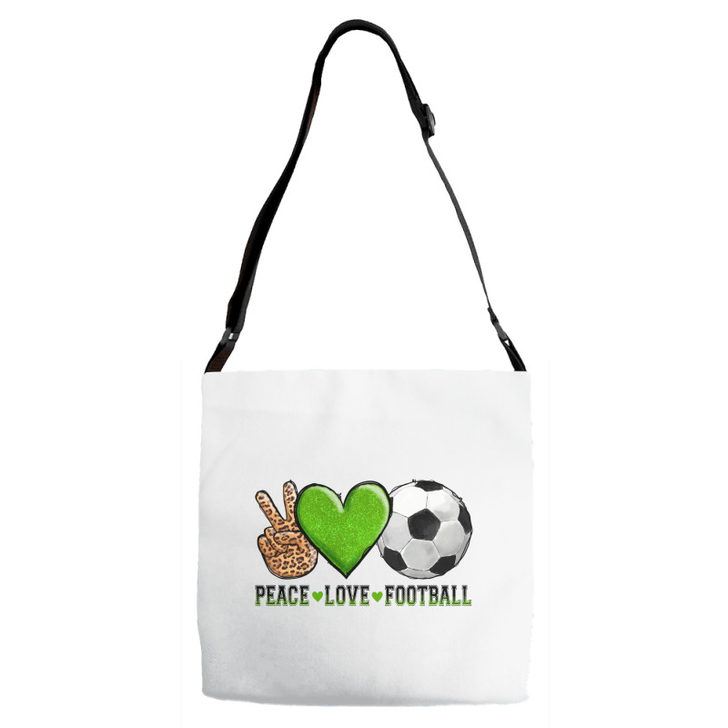 Peace Love Soccer Adjustable Strap Totes | Artistshot