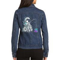 Solana Fishing, Crypto Bullrun Sol Token Rich Millionaire T Shirt Ladies Denim Jacket | Artistshot