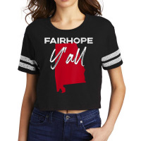 Womens Fairhope Alabama Y'all Al Pride State Map Cute V Neck T Shirt Scorecard Crop Tee | Artistshot