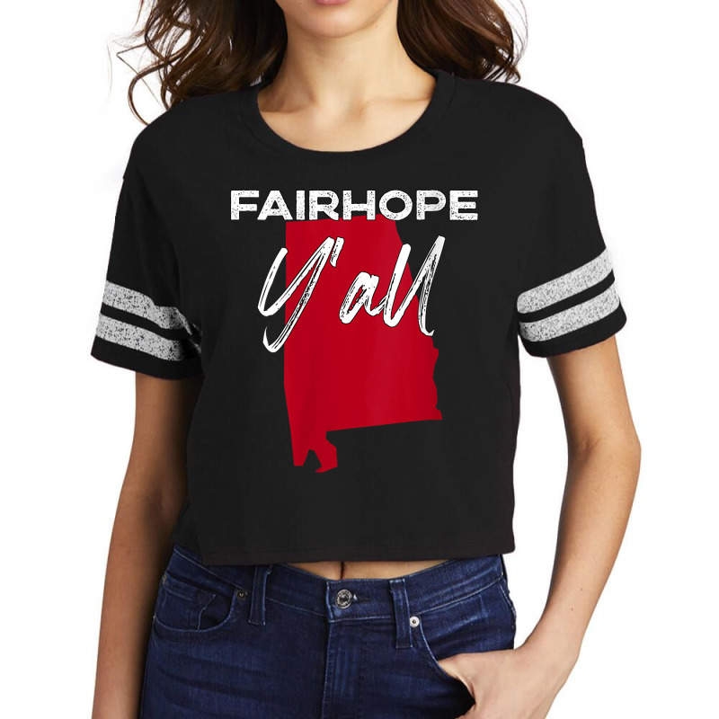 Womens Fairhope Alabama Y'all Al Pride State Map Cute V Neck T Shirt Scorecard Crop Tee by paisleafuscaldo | Artistshot