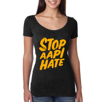 Stop Aapi Hate Official Women's Triblend Scoop T-shirt | Artistshot