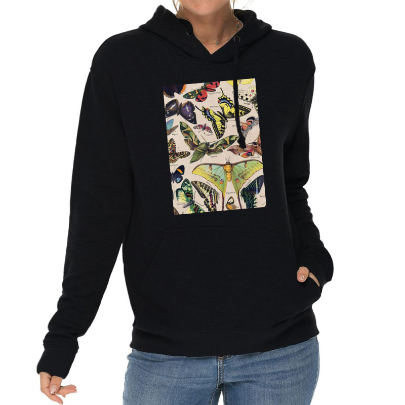 Adolphe Millot - Classic Vintage Butterfly Lightweight Hoodie | Artistshot