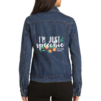 I'm Just Speechie Pathologist Gift Speech Language Therapy Ladies Denim Jacket | Artistshot