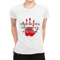 Stop Russia Stop Putin Stop War Ladies Fitted T-shirt | Artistshot