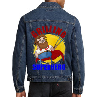 Grilling Superhero Men Denim Jacket | Artistshot