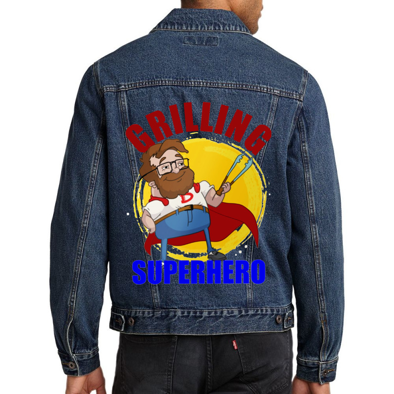 Grilling Superhero Men Denim Jacket | Artistshot