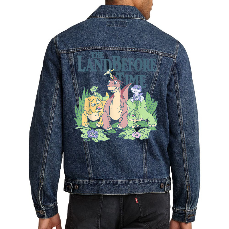 Land Before Time Pastel Dinosaur Friends T Shirt Men Denim Jacket | Artistshot