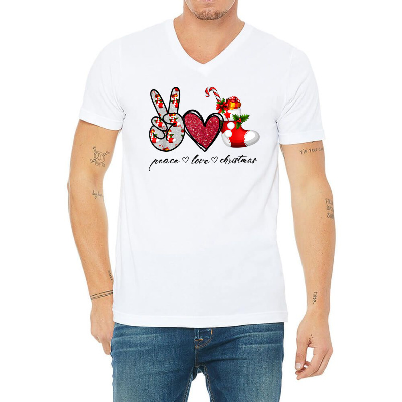 Peace Love Christmas Tis The Season Christmas Family Pajamas T Shirt V-Neck Tee by kryloxsiriaso4 | Artistshot