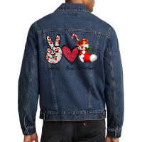 Peace Love Christmas Tis The Season Christmas Family Pajamas T Shirt Men Denim Jacket | Artistshot