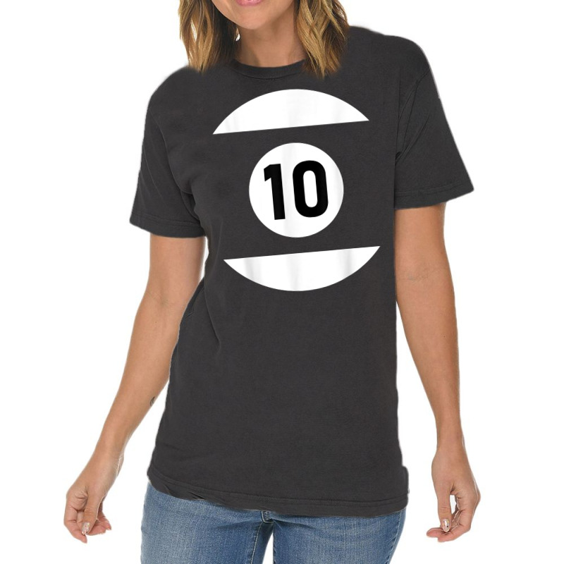 Pool Ball 10 Matching Billiards Gift Easy Halloween Costume T Shirt Vintage T-shirt | Artistshot