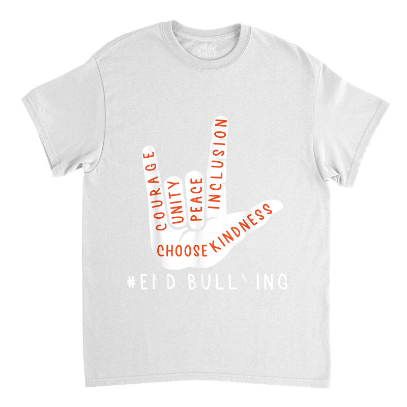 Unity Day Orange Kids 2021 Anti Bullying Love Sign Language Classic T-shirt by PhoebeHaggett | Artistshot