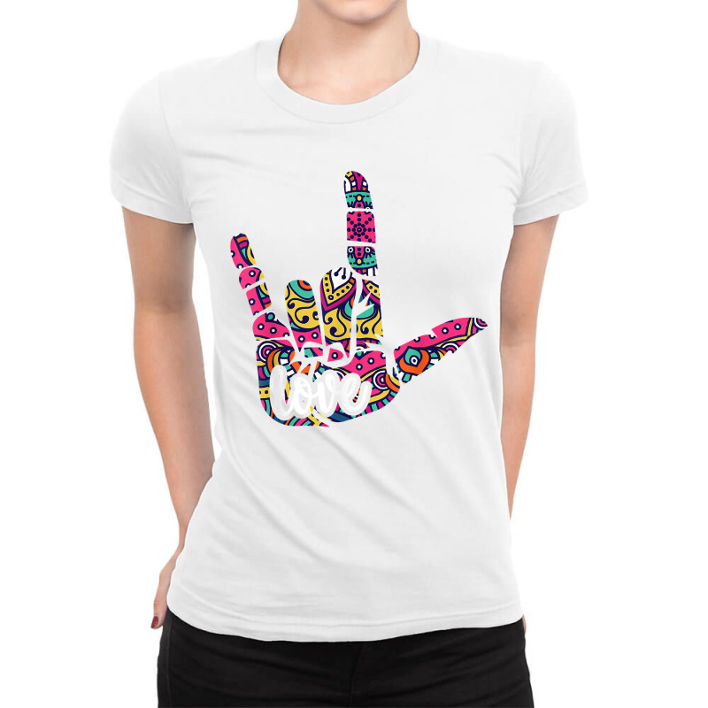 American Sign Language Gift Ladies Fitted T-Shirt by PhoebeHaggett | Artistshot