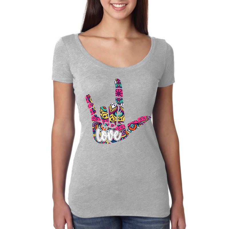 American Sign Language Gift Women's Triblend Scoop T-shirt by PhoebeHaggett | Artistshot