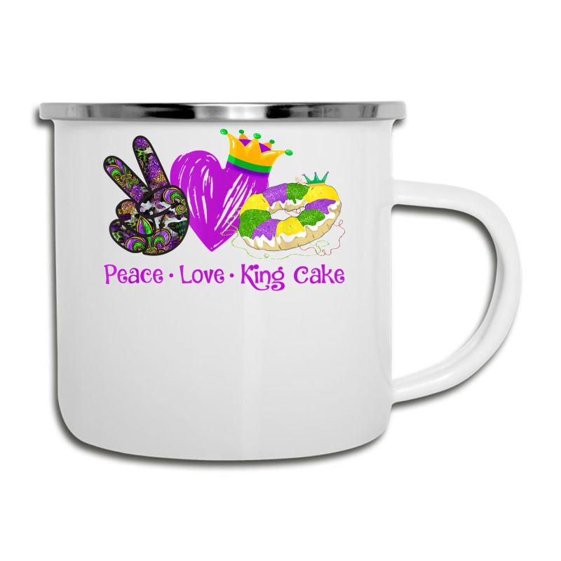 Peace Love King Cake Funny Mardi Gras Party Carnival Gifts T Shirt Camper Cup | Artistshot