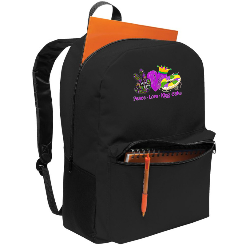 Peace Love King Cake Funny Mardi Gras Party Carnival Gifts T Shirt Backpack | Artistshot