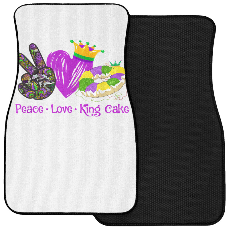 Peace Love King Cake Funny Mardi Gras Party Carnival Gifts T Shirt Front Car Mat | Artistshot