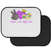 Peace Love King Cake Funny Mardi Gras Party Carnival Gifts T Shirt Rear Car Mat | Artistshot