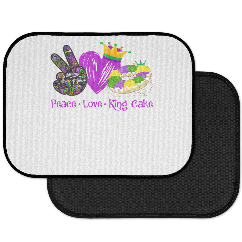 Peace Love King Cake Funny Mardi Gras Party Carnival Gifts T Shirt Rear Car Mat | Artistshot