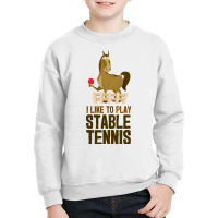 I Like To Play Stable Tennis Funny Horse Ping Pong T Shirt Youth Sweatshirt | Artistshot