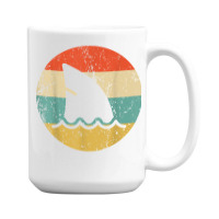 Shark Fin Retro Style Shark T Shirt 15 Oz Coffee Mug | Artistshot