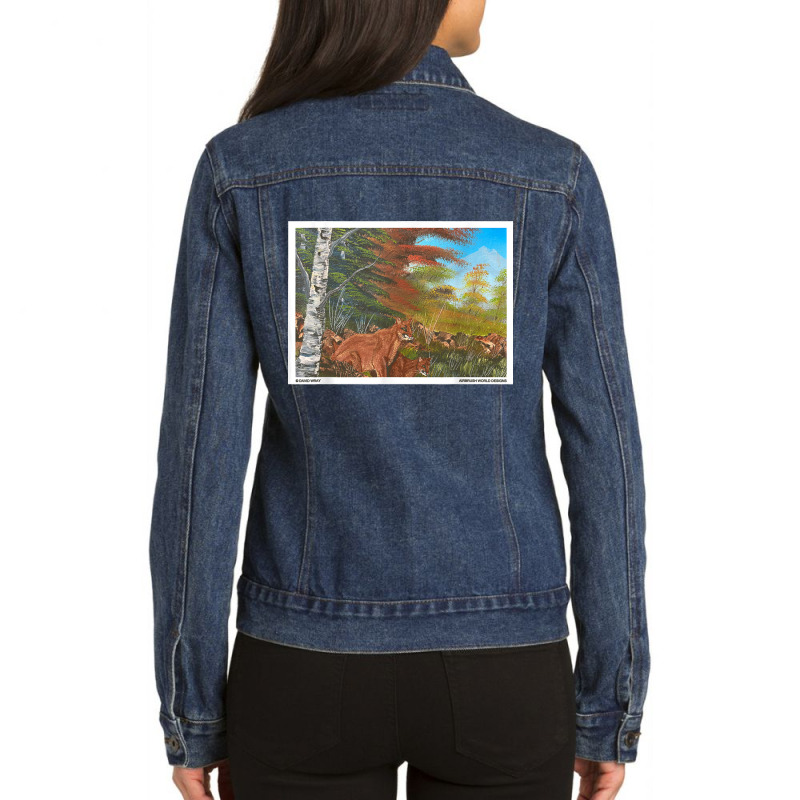 Cougars Lions Of The Mountain Animals Of The World Gift T Shirt Ladies Denim Jacket by NatalieRoseHeinz | Artistshot