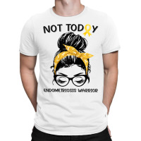 Womens Endometriosis Warrior Messy Bun Yellow Ribbon Endo Awareness T-shirt | Artistshot