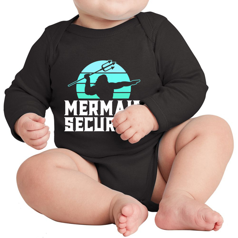 Mermaid Security Shirt Mens Boys Swimmer Dad Merdad Trident T Shirt Long Sleeve Baby Bodysuit | Artistshot