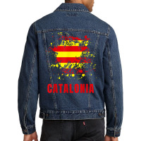 Catalonia Retro Vintage Watercolors Sport Catalan Flag T Shirt Men Denim Jacket | Artistshot