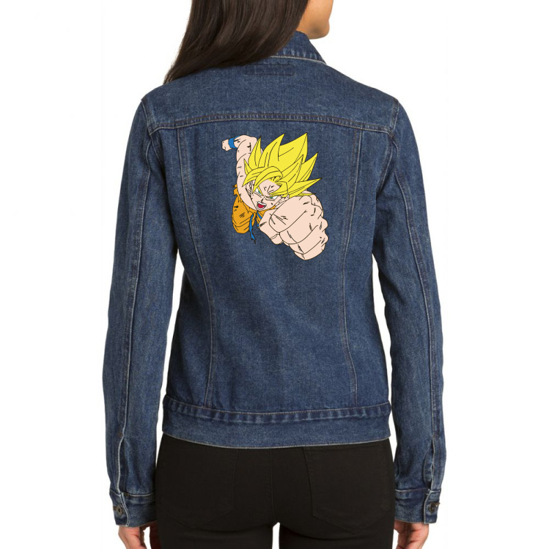 Son Goku Ladies Denim Jacket by qimanariski | Artistshot