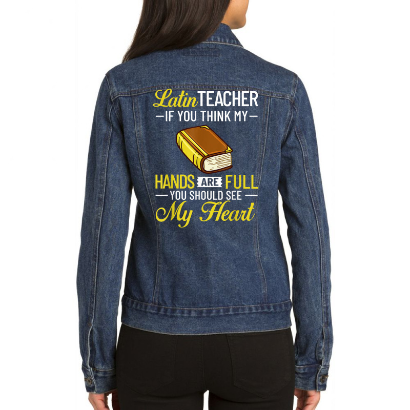 Latin Teacher Rome Language Lesson Student School T Shirt Ladies Denim Jacket by rierauigentrythe | Artistshot