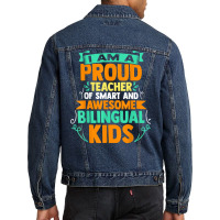 Proud School Teacher Bilingual Kids T Shirt Men Denim Jacket | Artistshot