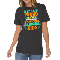 Proud School Teacher Bilingual Kids T Shirt Vintage T-shirt | Artistshot